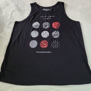 Twenty One Pilots Black Tank With Graphics Size 3